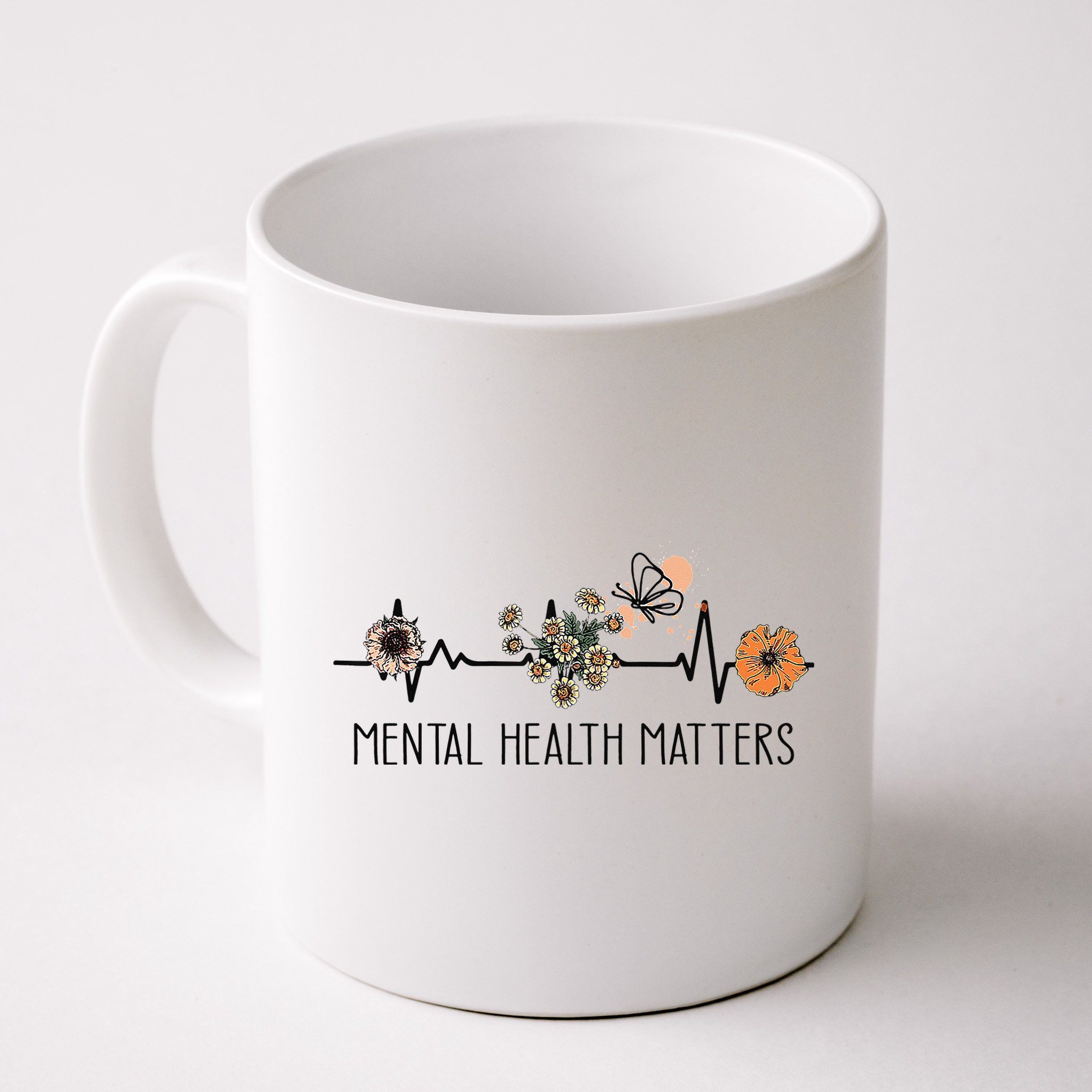 Floral Mental Health Adult and  Mental Health Awareness  Mug