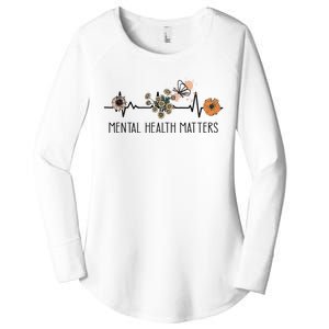 Floral Mental Health Adult and  Mental Health Awareness  Women's Perfect Tri Tunic Long Sleeve Shirt