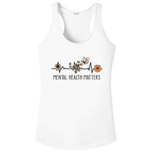 Floral Mental Health Adult and  Mental Health Awareness  Ladies PosiCharge Competitor Racerback Tank