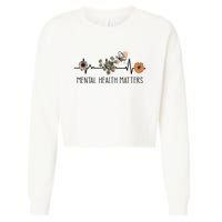 Floral Mental Health Adult and  Mental Health Awareness  Cropped Pullover Crew