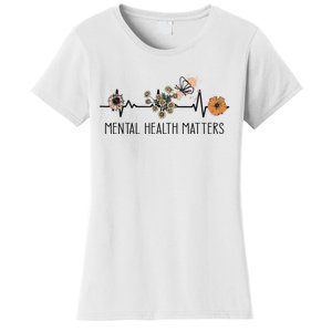 Floral Mental Health Adult and  Mental Health Awareness  Women's T-Shirt