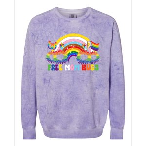 Free Mom Hugs Rainbow Lgbt Lesbian Pride Meaningful Gift Colorblast Crewneck Sweatshirt