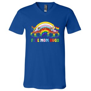 Free Mom Hugs Rainbow Lgbt Lesbian Pride Meaningful Gift V-Neck T-Shirt