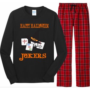 Funny Mahjong Happy Halloween Jokers Tile Game Gift Long Sleeve Pajama Set