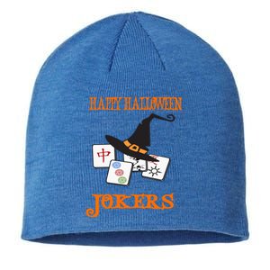 Funny Mahjong Happy Halloween Jokers Tile Game Gift Sustainable Beanie