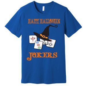 Funny Mahjong Happy Halloween Jokers Tile Game Gift Premium T-Shirt