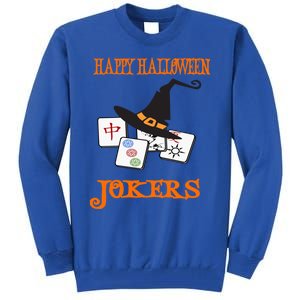 Funny Mahjong Happy Halloween Jokers Tile Game Gift Tall Sweatshirt