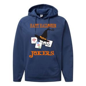 Funny Mahjong Happy Halloween Jokers Tile Game Gift Performance Fleece Hoodie