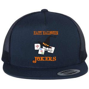 Funny Mahjong Happy Halloween Jokers Tile Game Gift Flat Bill Trucker Hat