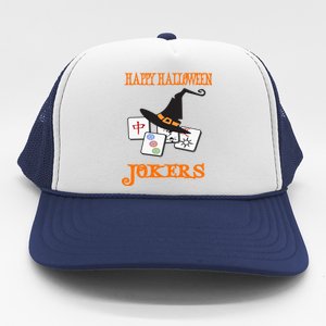 Funny Mahjong Happy Halloween Jokers Tile Game Gift Trucker Hat