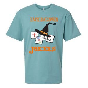 Funny Mahjong Happy Halloween Jokers Tile Game Gift Sueded Cloud Jersey T-Shirt