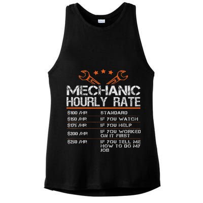 Funny Mechanic Hourly Rate Auto Car Mechanic Labor Rates Ladies PosiCharge Tri-Blend Wicking Tank