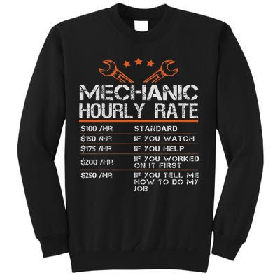 Funny Mechanic Hourly Rate Auto Car Mechanic Labor Rates Sweatshirt