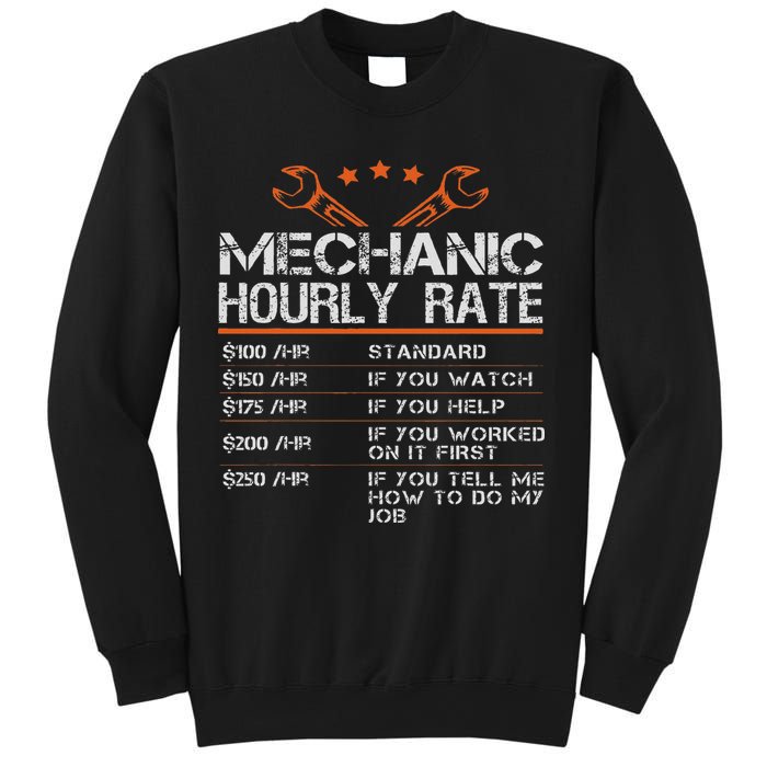 Funny Mechanic Hourly Rate Auto Car Mechanic Labor Rates Sweatshirt