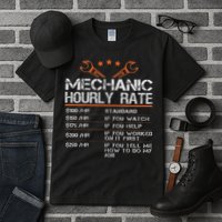 Funny Mechanic Hourly Rate Auto Car Mechanic Labor Rates Tall T-Shirt