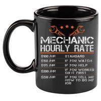 Funny Mechanic Hourly Rate Auto Car Mechanic Labor Rates 11oz C Handle Ceramic Mug