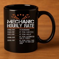 Funny Mechanic Hourly Rate Auto Car Mechanic Labor Rates 11oz C Handle Ceramic Mug