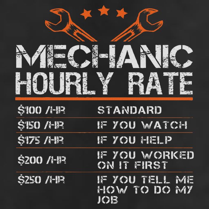 Funny Mechanic Hourly Rate Auto Car Mechanic Labor Rates 25L Jumbo Tote