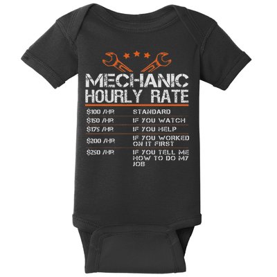 Funny Mechanic Hourly Rate Auto Car Mechanic Labor Rates Baby Bodysuit