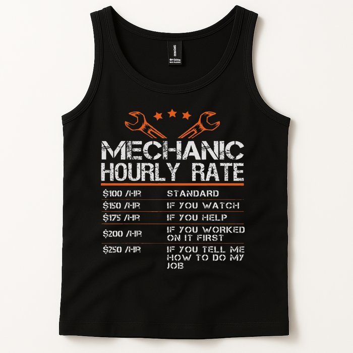 Funny Mechanic Hourly Rate Auto Car Mechanic Labor Rates Tank Top