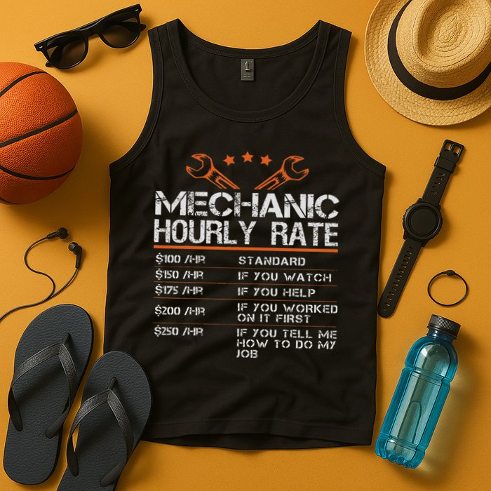 Funny Mechanic Hourly Rate Auto Car Mechanic Labor Rates Tank Top
