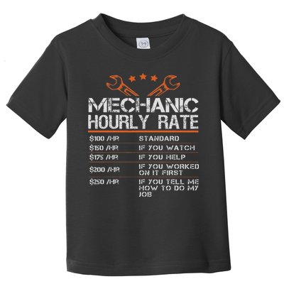 Funny Mechanic Hourly Rate Auto Car Mechanic Labor Rates Toddler T-Shirt