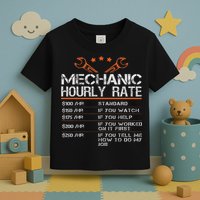 Funny Mechanic Hourly Rate Auto Car Mechanic Labor Rates Toddler T-Shirt