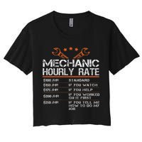 Funny Mechanic Hourly Rate Auto Car Mechanic Labor Rates Women's Crop Top Tee