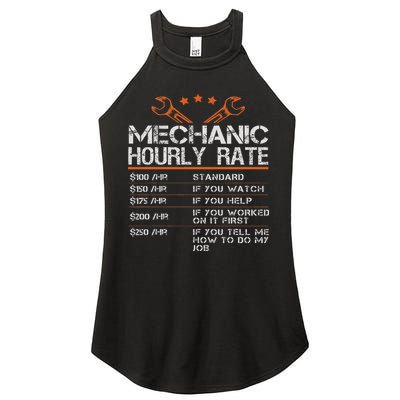 Funny Mechanic Hourly Rate Auto Car Mechanic Labor Rates Women's Perfect Tri Rocker Tank