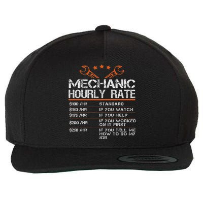 Funny Mechanic Hourly Rate Auto Car Mechanic Labor Rates Wool Snapback Cap