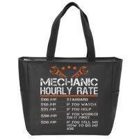 Funny Mechanic Hourly Rate Auto Car Mechanic Labor Rates Zip Tote Bag