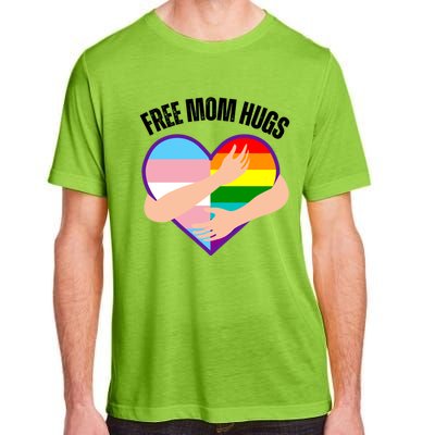 Free Mom Hugs With Rainbow And Flag Heart Lgbtq Cute Gift Adult ChromaSoft Performance T-Shirt