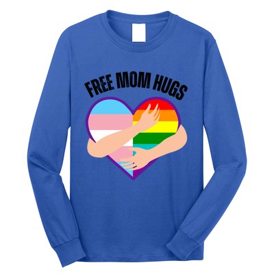 Free Mom Hugs With Rainbow And Flag Heart Lgbtq Cute Gift Long Sleeve Shirt