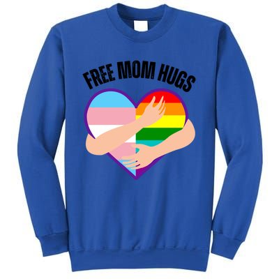 Free Mom Hugs With Rainbow And Flag Heart Lgbtq Cute Gift Sweatshirt