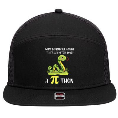 Funny Math Humor Celebrate Pi Day March 14 Python Pi Cute Gift 7 Panel Mesh Trucker Snapback Hat