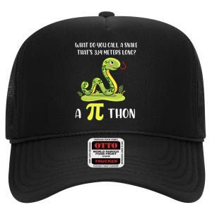 Funny Math Humor Celebrate Pi Day March 14 Python Pi Cute Gift High Crown Mesh Back Trucker Hat