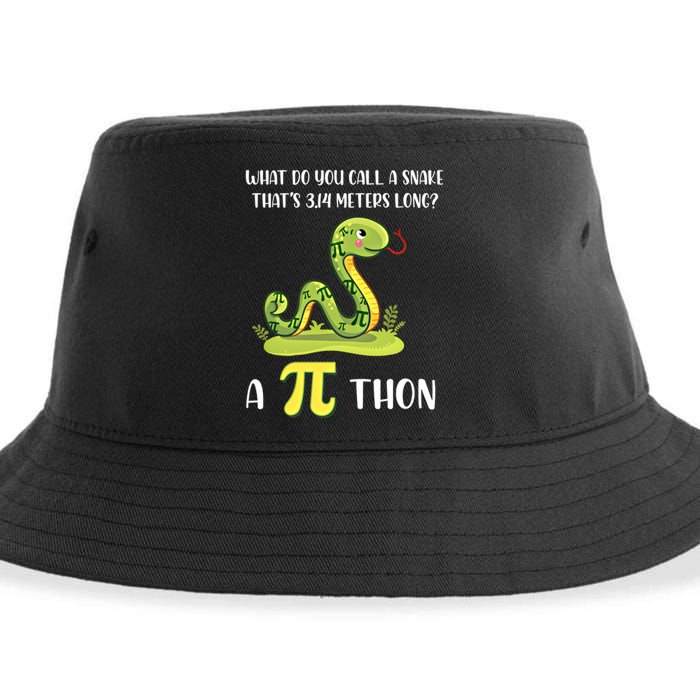 Funny Math Humor Celebrate Pi Day March 14 Python Pi Cute Gift Sustainable Bucket Hat