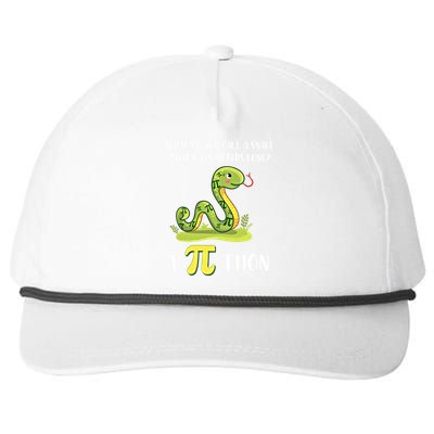 Funny Math Humor Celebrate Pi Day March 14 Python Pi Cute Gift Snapback Five-Panel Rope Hat