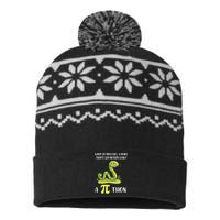 Funny Math Humor Celebrate Pi Day March 14 Python Pi Cute Gift USA-Made Snowflake Beanie