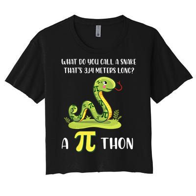 Funny Math Humor Celebrate Pi Day March 14 Python Pi Cute Gift Women's Crop Top Tee