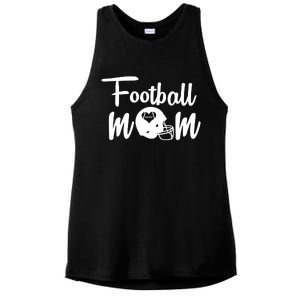 Football Mom Heart Cute Helmet Ladies PosiCharge Tri-Blend Wicking Tank