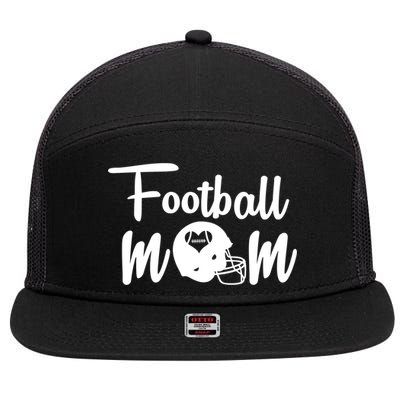 Football Mom Heart Cute Helmet 7 Panel Mesh Trucker Snapback Hat