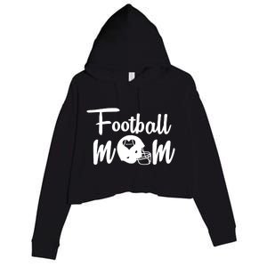 Football Mom Heart Cute Helmet Crop Fleece Hoodie