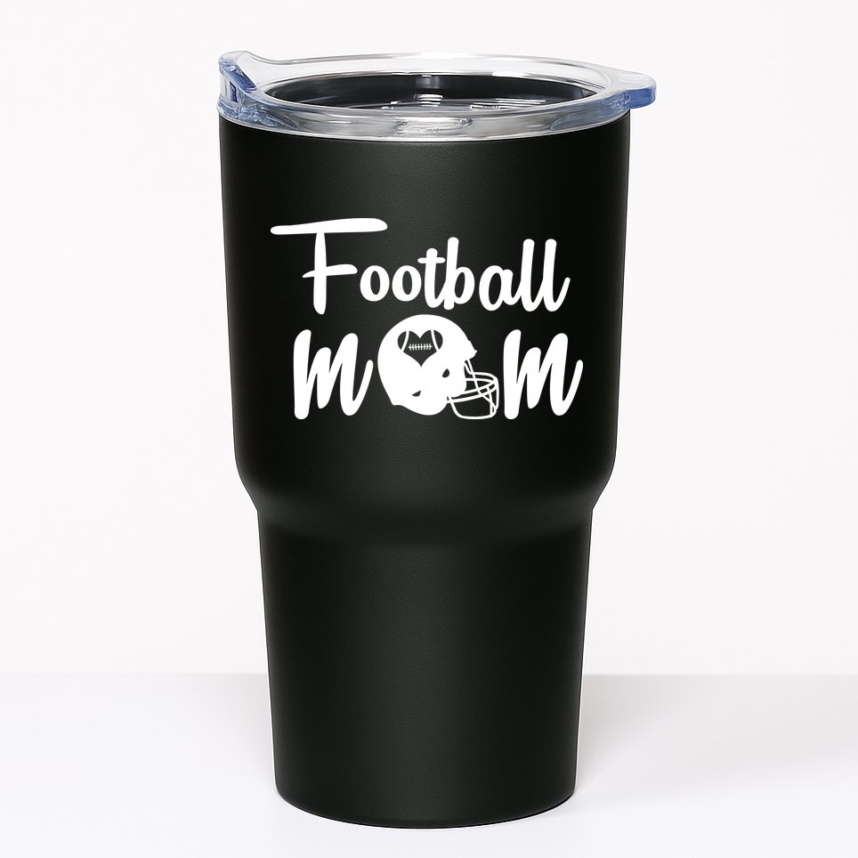 Football Mom Heart Cute Helmet Tumbler