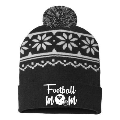 Football Mom Heart Cute Helmet USA-Made Snowflake Beanie