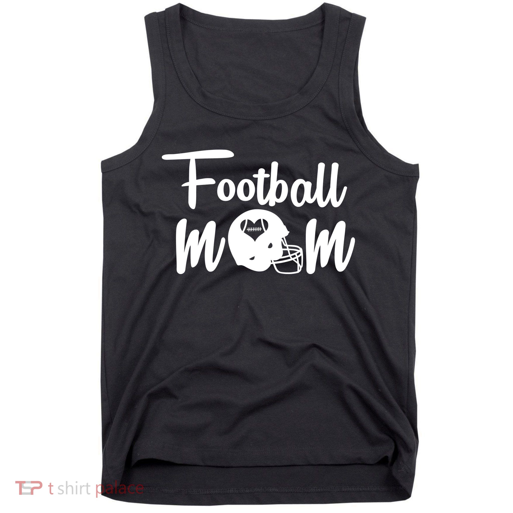 Football Mom Heart Cute Helmet Tank Top