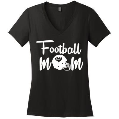 Football Mom Heart Cute Helmet Women's V-Neck T-Shirt