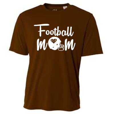 Football Mom Heart Cute Helmet Cooling Performance Crew T-Shirt