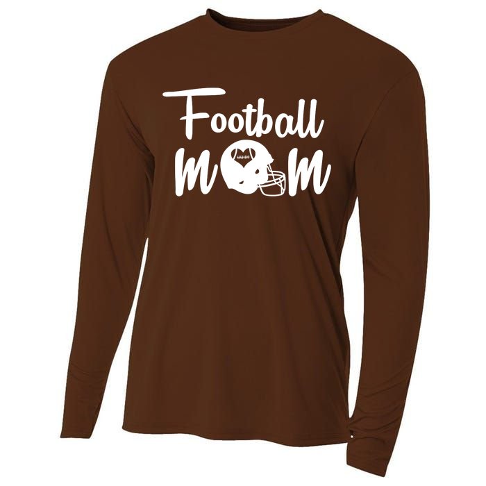 Football Mom Heart Cute Helmet Cooling Performance Long Sleeve Crew