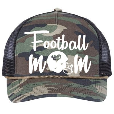 Football Mom Heart Cute Helmet Retro Rope Trucker Hat Cap